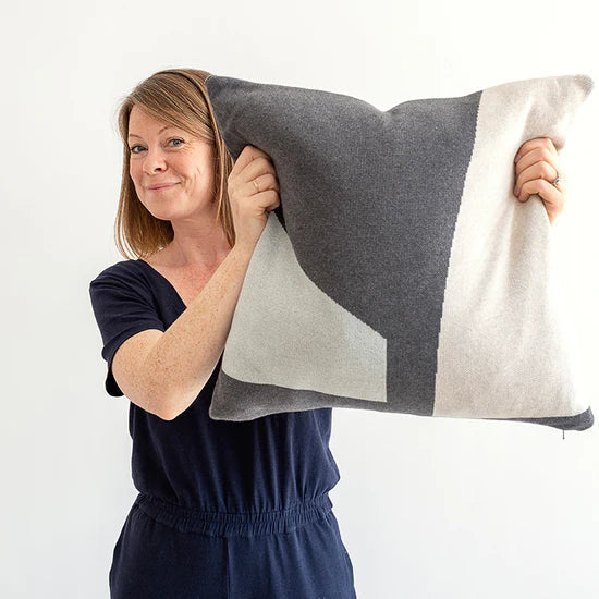 Sophie Home Zierkissen Cotton Knit Throw Pillow/Cushion Cover - Ilo Grey