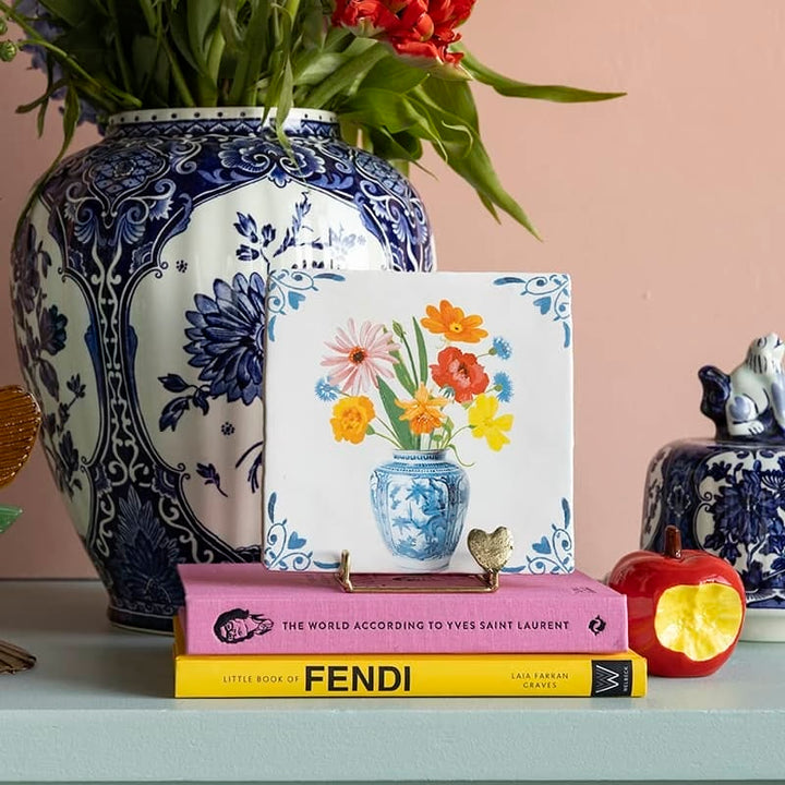StoryTiles StoryTiles 10x10cm A vase with love & bliss  - StoryTiles bei Nauli and Stories