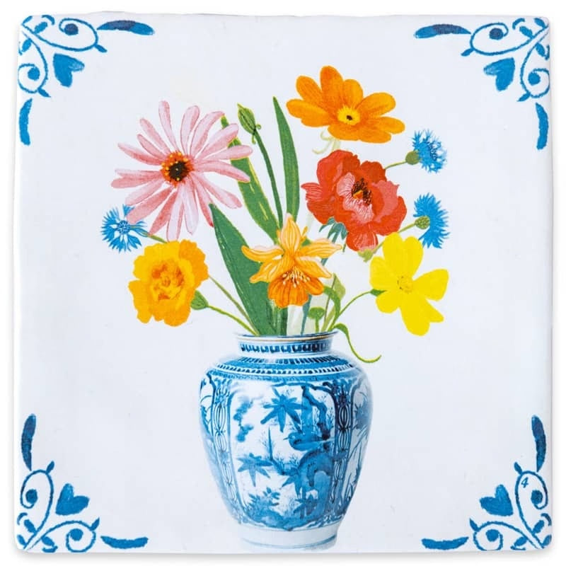 StoryTiles StoryTiles 10x10cm A vase with love & bliss  - StoryTiles bei Nauli and Stories
