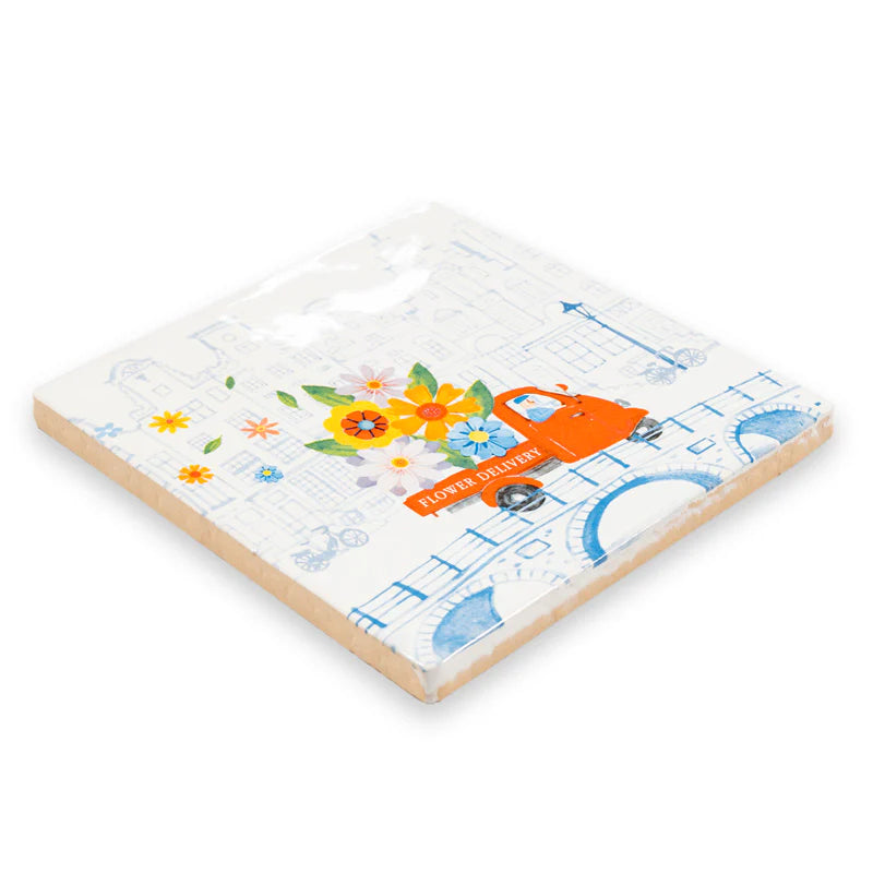 StoryTiles StoryTiles 10x10cm Flower delivery - Storytiles - 10x10 cm bei Nauli and Stories