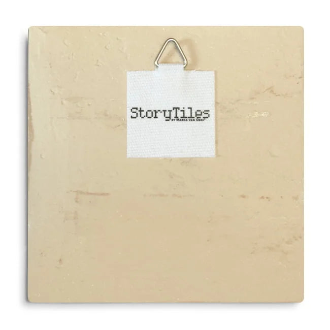 StoryTiles StoryTiles 10x10cm Salty Sand of Ameland - Familie am Strand mit Leuchtturm -  StoryTiles