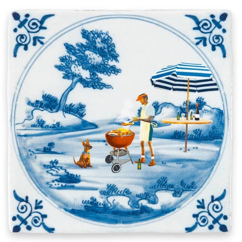 StoryTiles StoryTiles 10x10cm What's cooking - Mann am Grill  - StoryTiles bei Nauli and Stories
