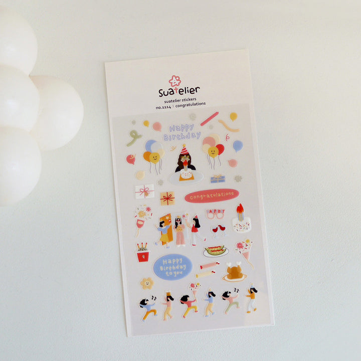Suatelier Sticker Geburtstag Sticker congratulations – Suatelier Daily Deco bei Nauli and Stories