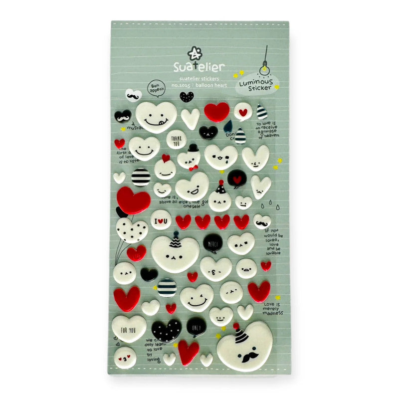Suatelier Sticker Herz Puffy Sticker balloon heart – Suatelier bei Nauli and Stories