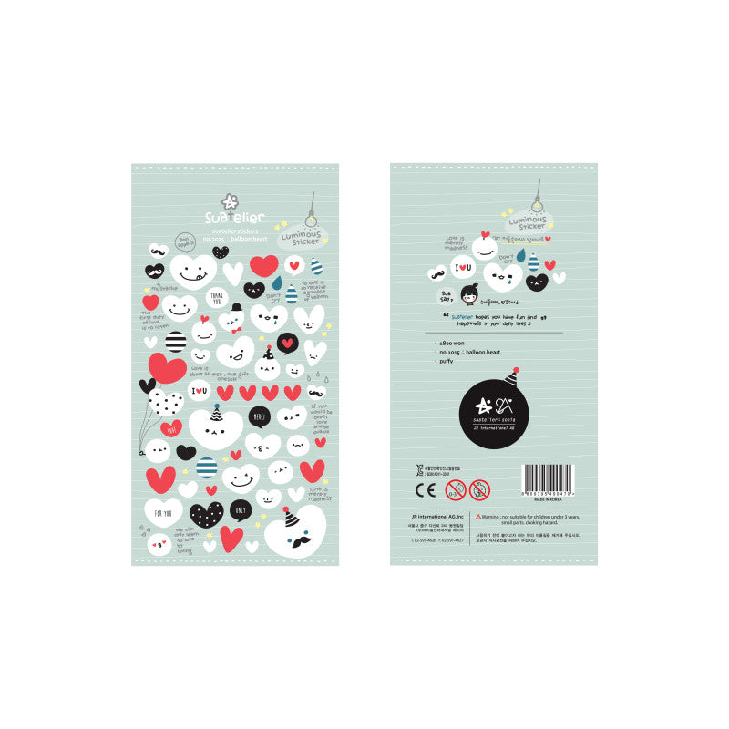 Suatelier Sticker Herz Puffy Sticker balloon heart – Suatelier bei Nauli and Stories
