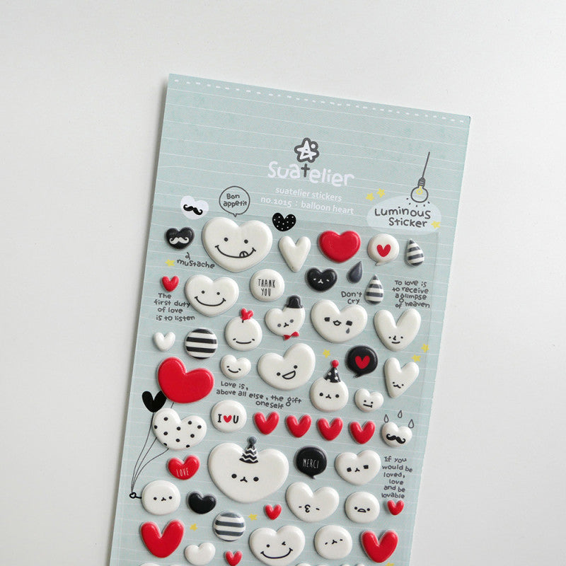 Suatelier Sticker Herz Puffy Sticker balloon heart – Suatelier bei Nauli and Stories