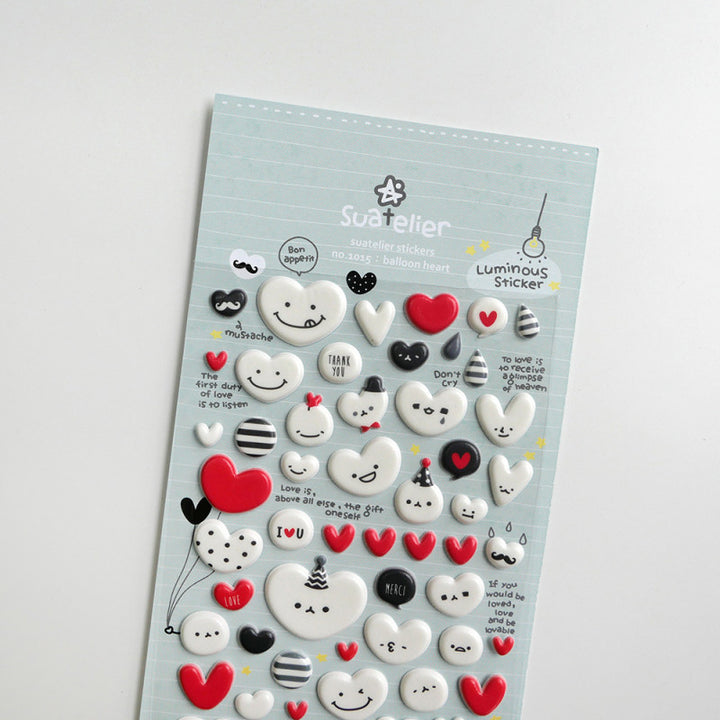 Suatelier Sticker Herz Puffy Sticker balloon heart – Suatelier bei Nauli and Stories