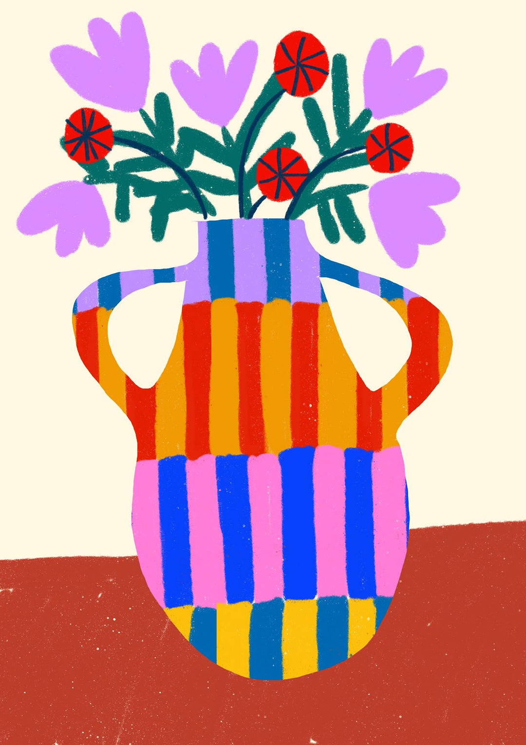 Teresa Rego Kunstdruck Striped Vase with Handles: A4
