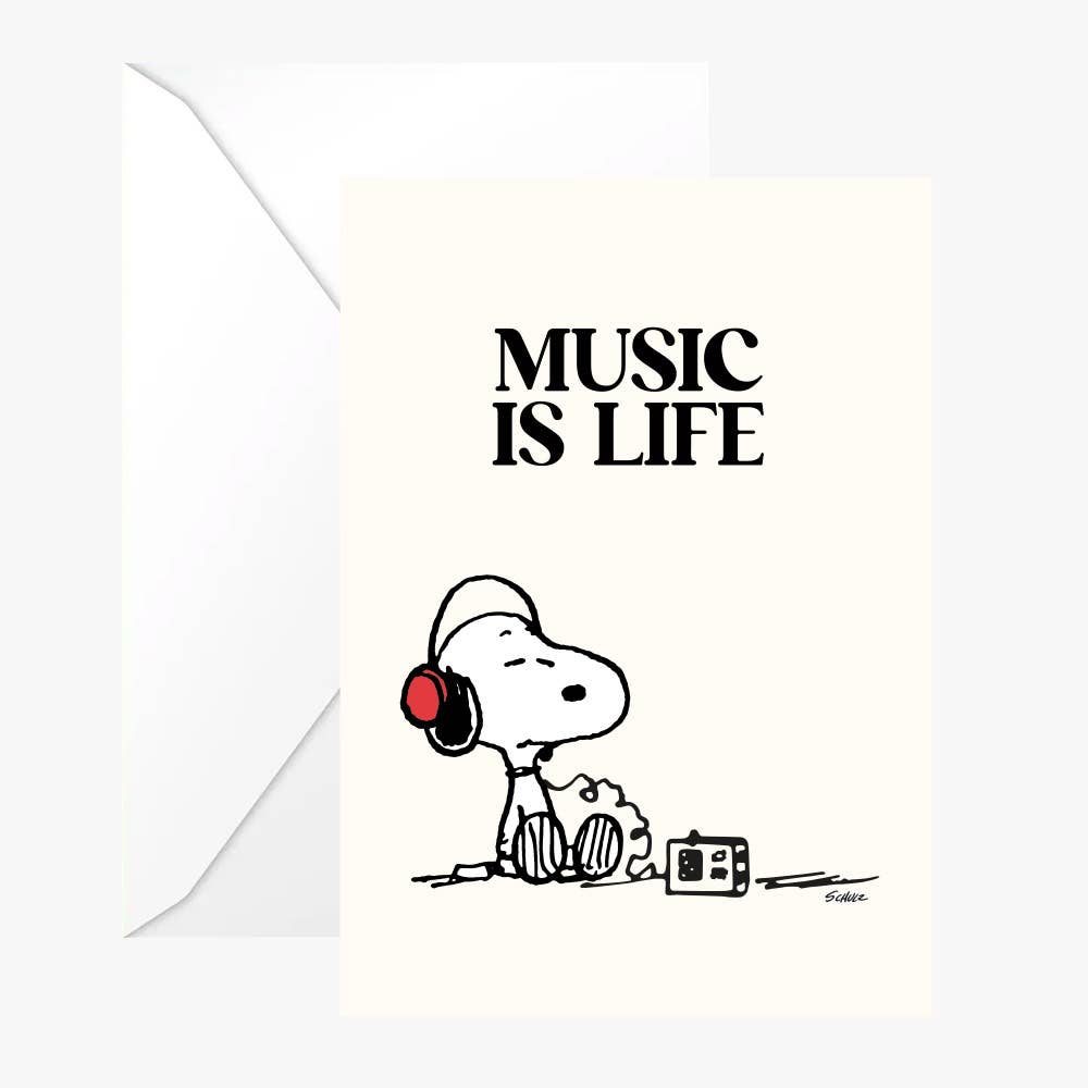 Titlee Grußkarte misc. Double Snoopy "Music" card w/ white envelope bei Nauli and Stories