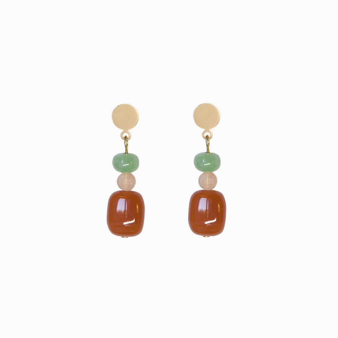 Titlee KEARNY bead earrings (brick-green) bei Nauli and Stories