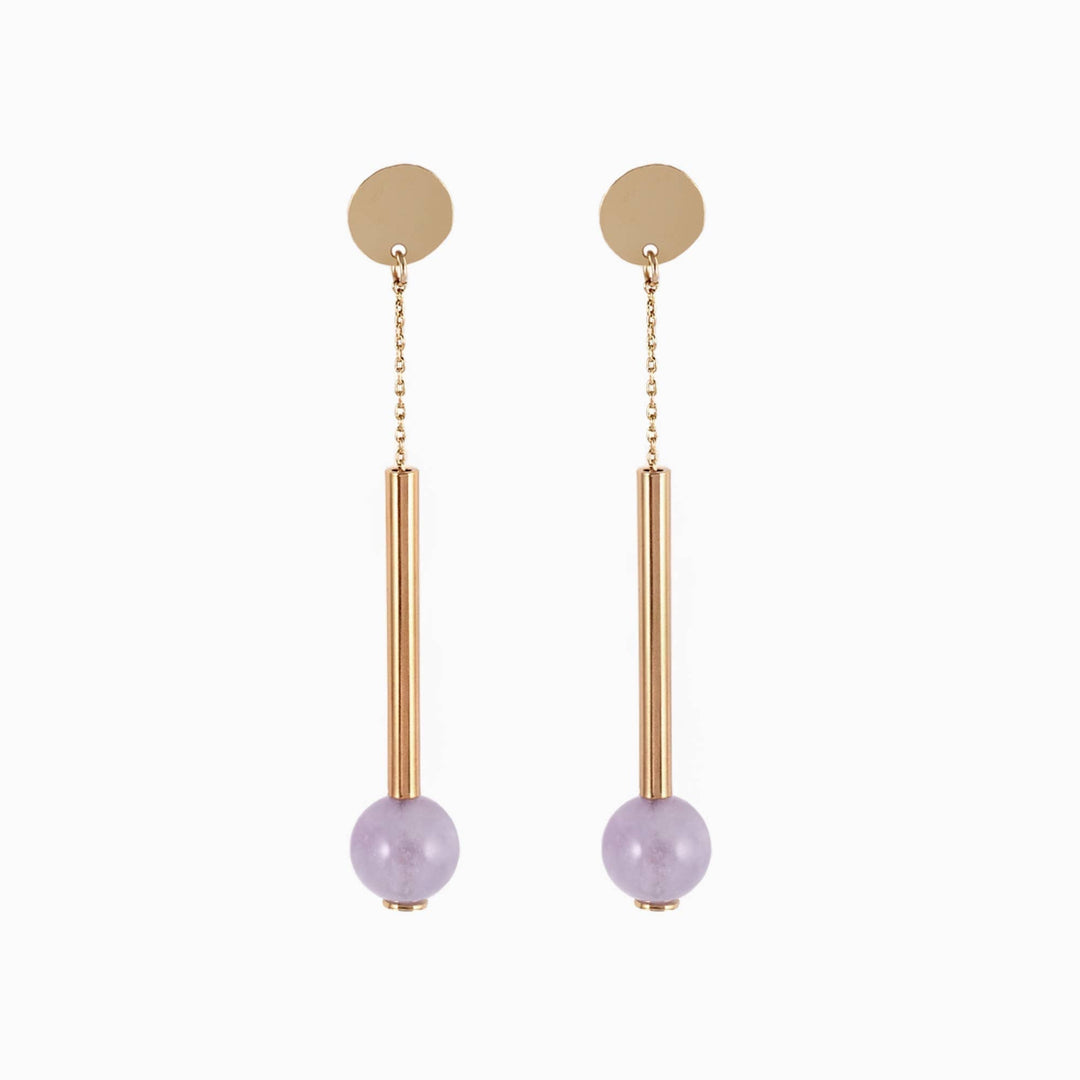 Titlee Ohrringe WOLCOTT lange Ohrringe mit lila Amethyst