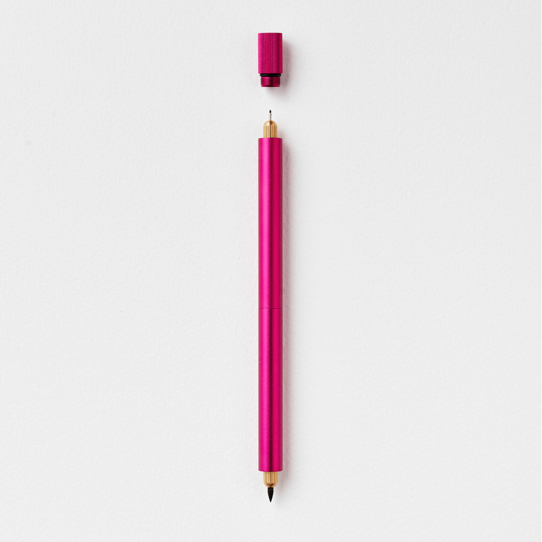 Tom's Studio Fineliner Lumos Pro - Refillable Multi-Tip Pen: Raspberry / Duo Tip