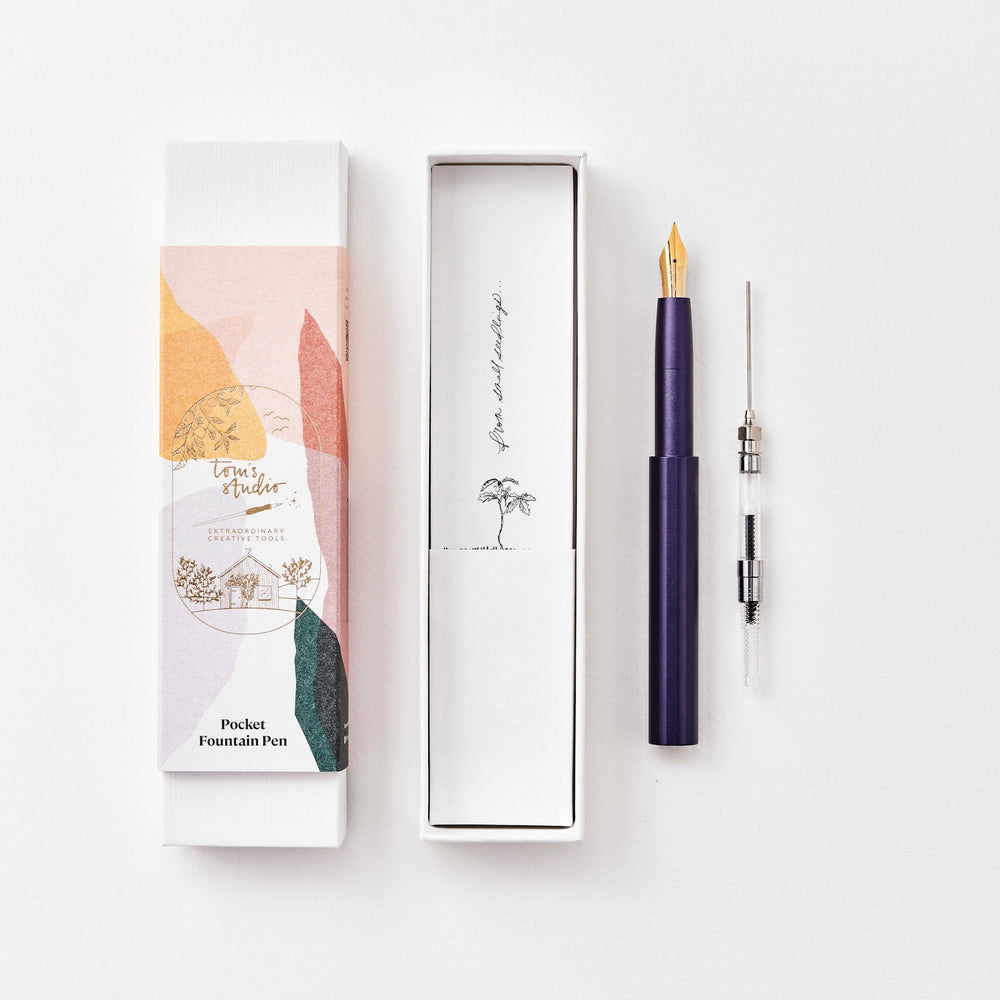 Tom's Studio Füller The Studio Pocket Fountain Pen 2.0: Iris mit  Extra Fine Semi~Flex Feder