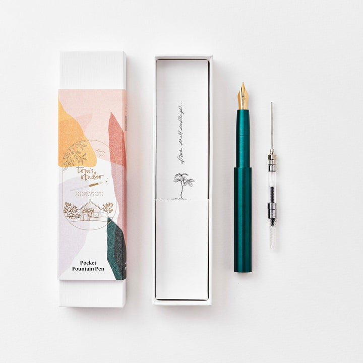 Tom's Studio Füller The Studio Pocket Fountain Pen 2.0: Ivy mit  Extra Fine Semi~Flex Feder