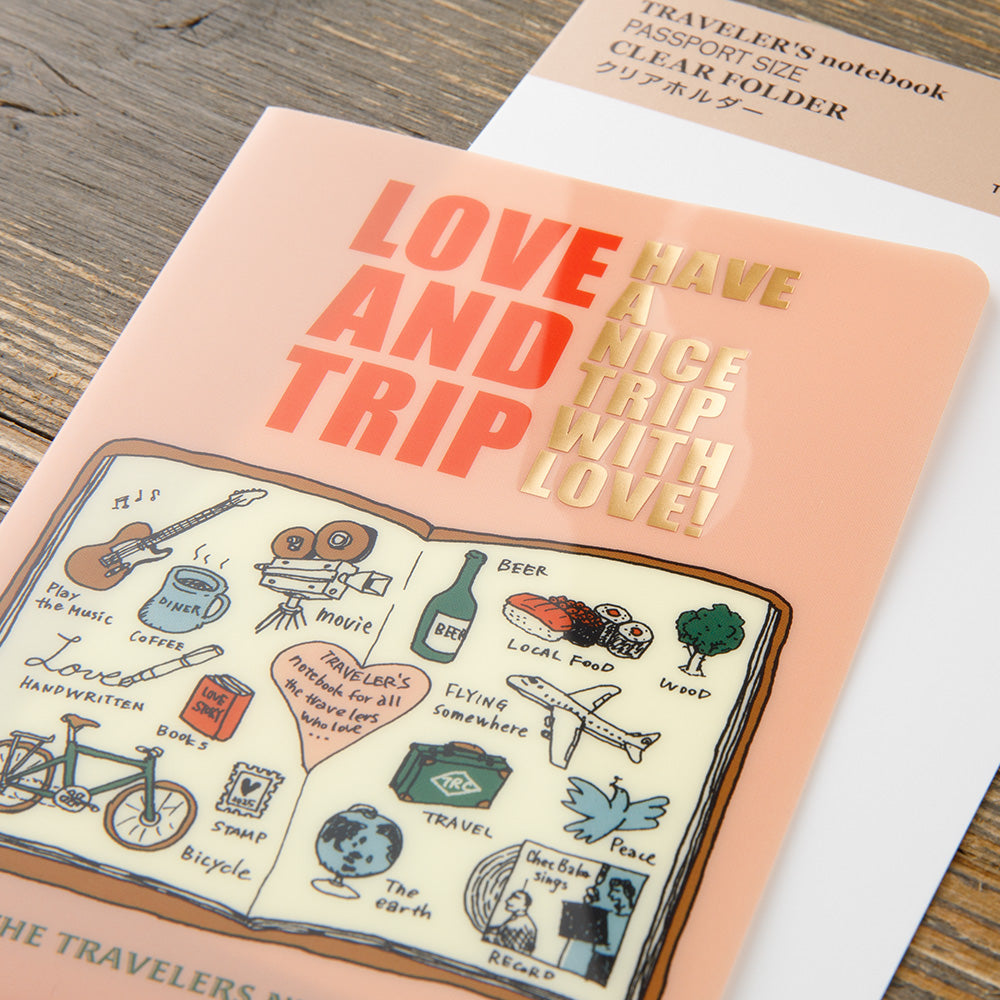 Traveler's Company Folder Vorbestellung: Traveler's Notebook Clear Folder passport 2025 LOVE AND TRIP