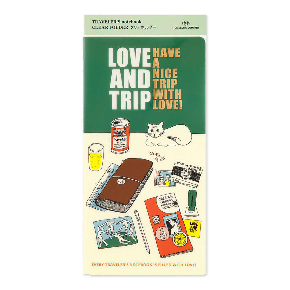 Traveler's Company Folder Vorbestellung: Traveler's Notebook Clear Folder regular  2025 LOVE AND TRIP