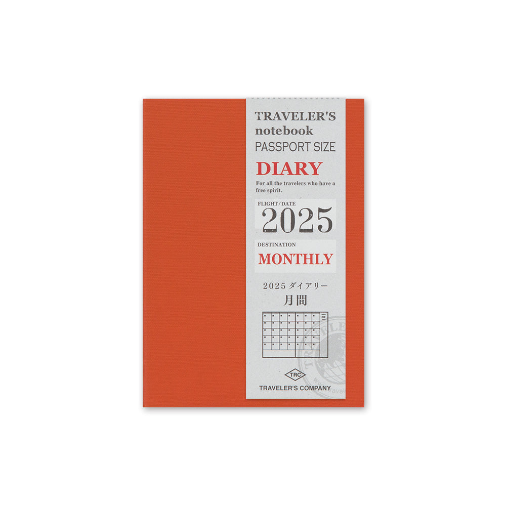 Traveler's Company Kalender Vorbestellung: 2025 Monthly Diary - passport size - TRAVELER´S notebook