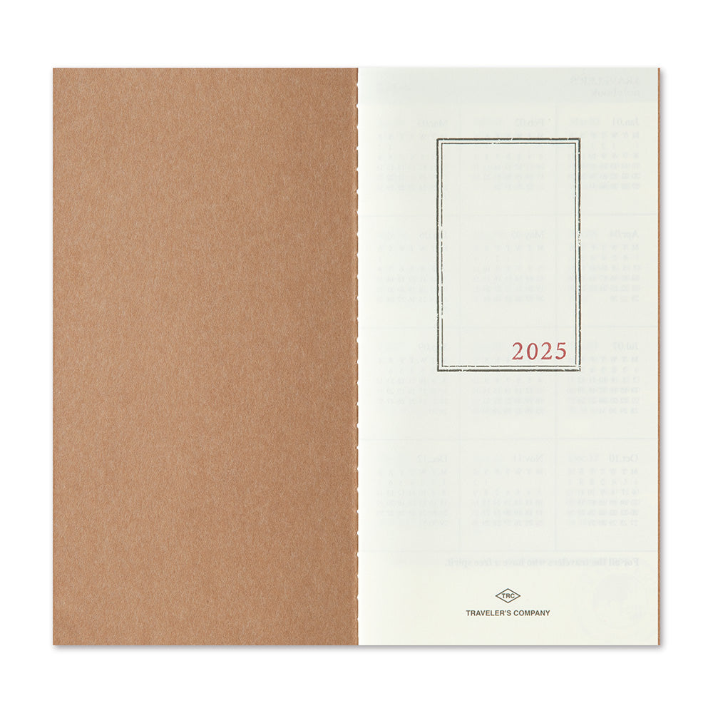 Traveler's Company Kalender Vorbestellung: 2025 Monthly Diary  - TRAVELER´S notebook regular