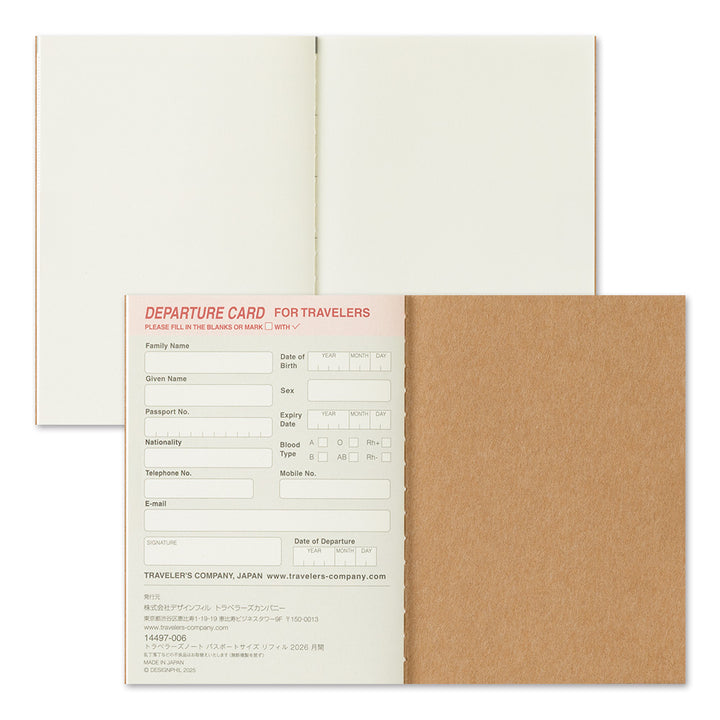 Traveler's Company Monatskalender 2026 Monthly Diary - passport size - TRAVELER´S notebook bei Nauli and Stories