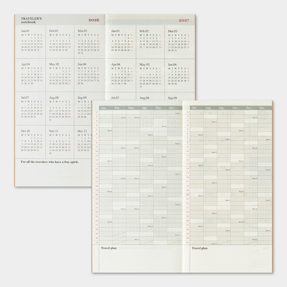 Traveler's Company Monatskalender 2026 Monthly Diary  - TRAVELER´S notebook regular bei Nauli and Stories