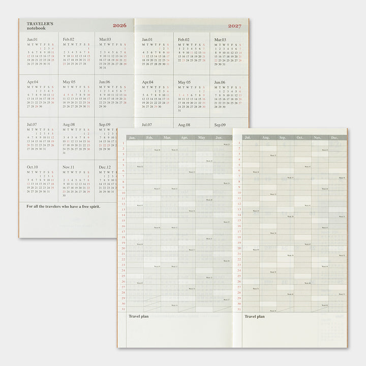 Traveler's Company Monatskalender 2026 Monthly Diary  - TRAVELER´S notebook regular bei Nauli and Stories