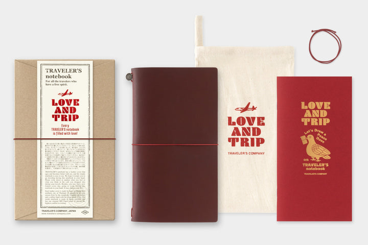 Traveler's Company Notizbuch Vorbestellung! TRAVELER’S notebook regular  - Sonderedtion - Love and Trip in weinrot