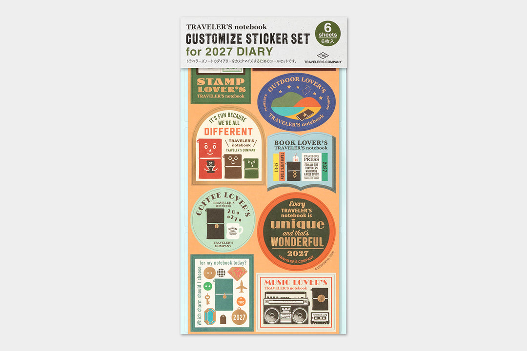 Traveler's Company Sticker Preorder - TRAVELER'S notebook | 2027 Customized Sticker Set bei Nauli and Stories