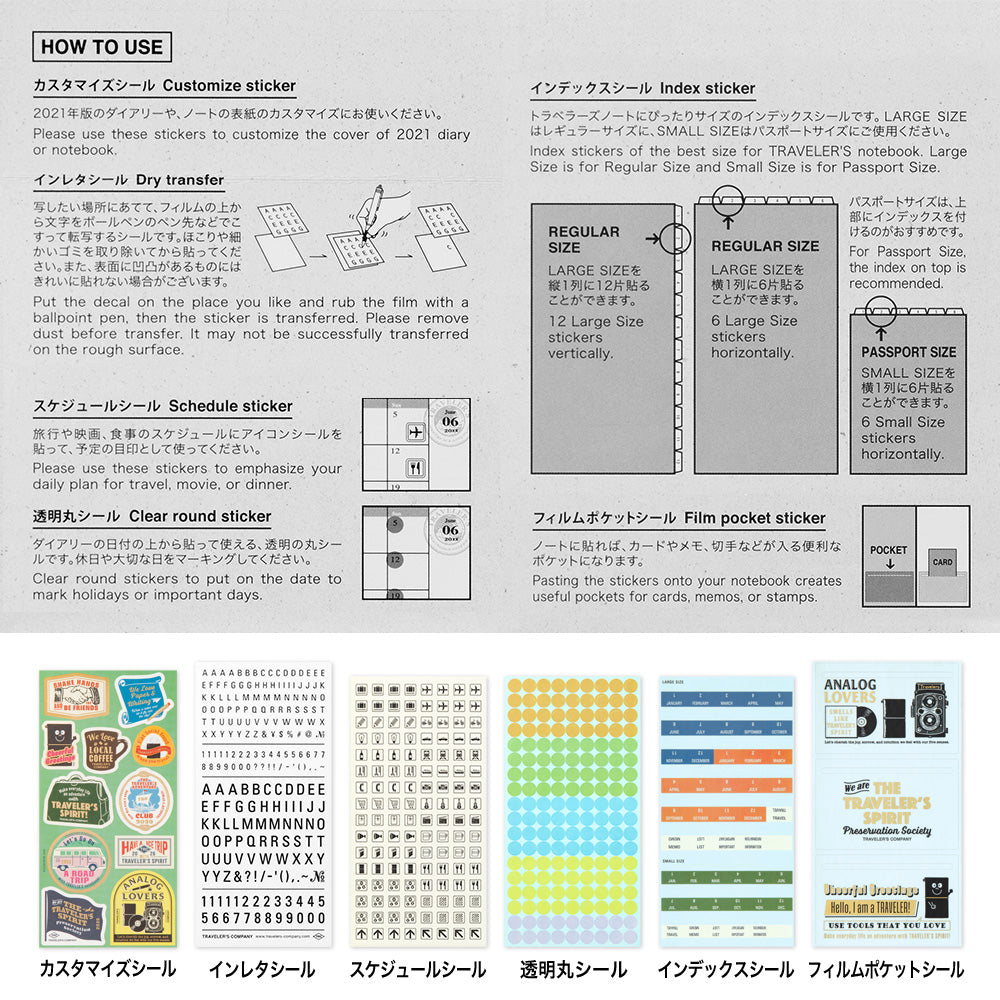 Traveler's Company Sticker TRAVELER'S notebook | 2026 Customized Sticker Set bei Nauli and Stories