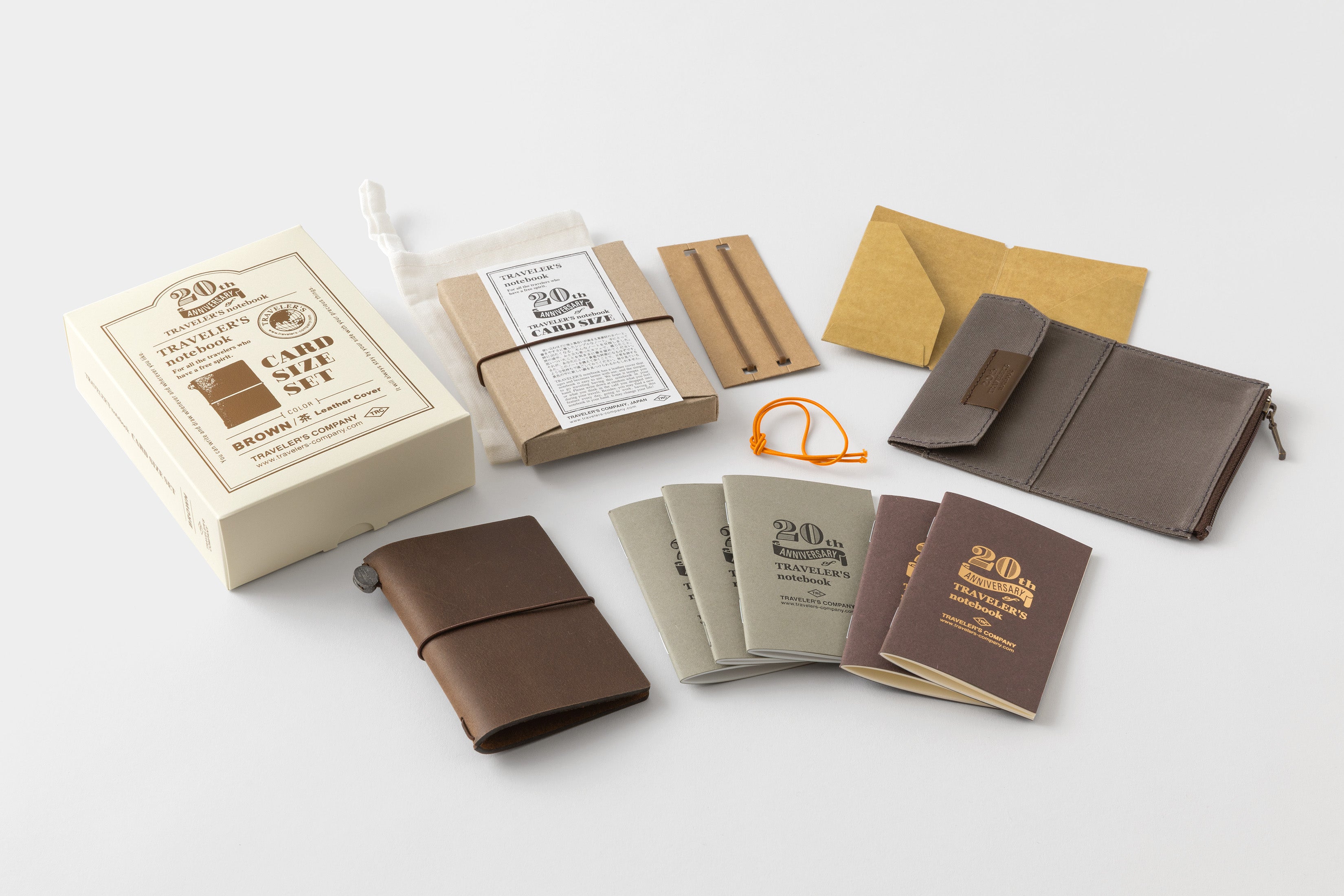 TRAVELER'S notebook Card Size Brown 20th Anniversary Set | Limited