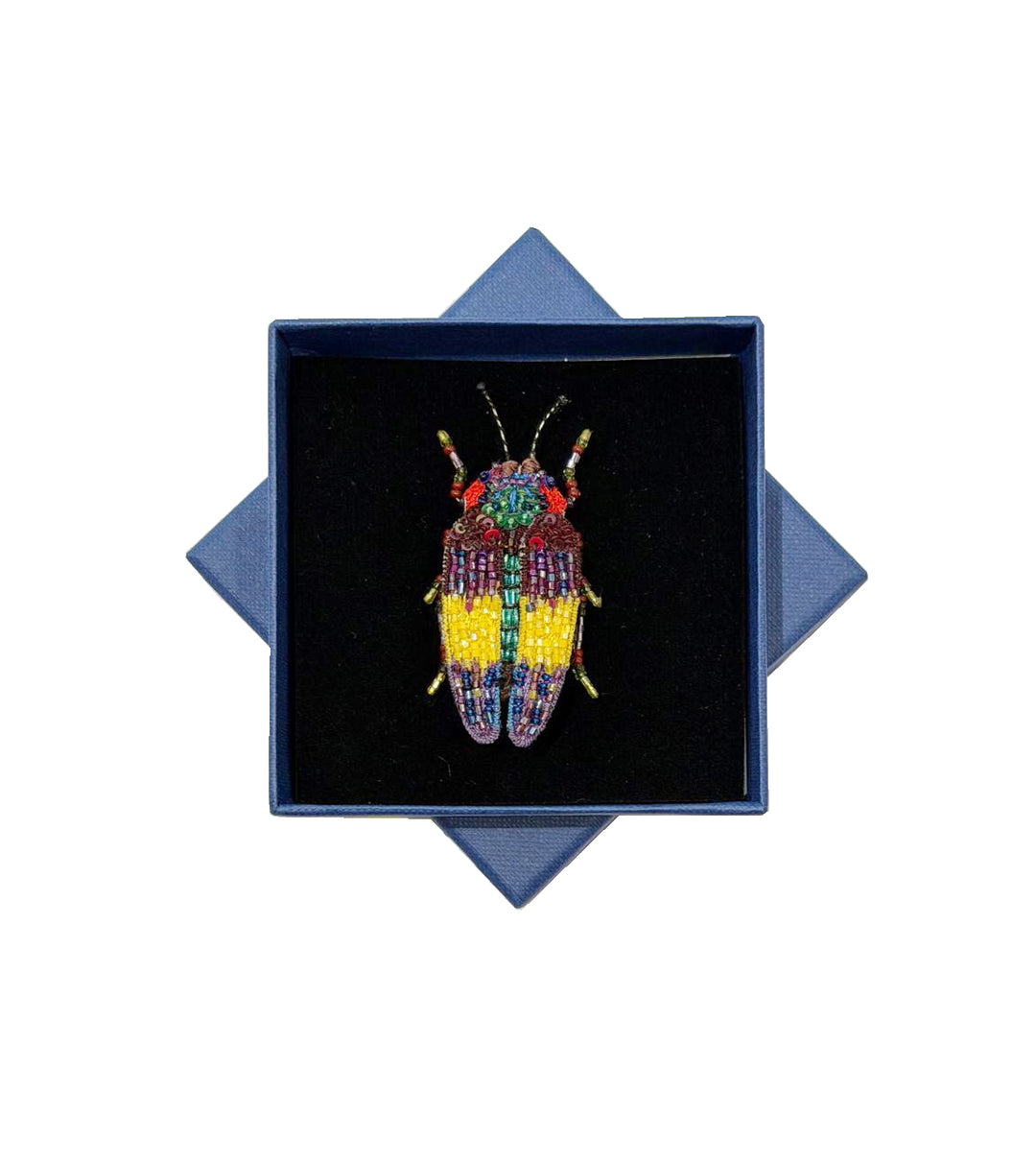 Trovelore Brosche gestickte Brosche - Bunter Prachtkäfer bei Nauli and Stories
