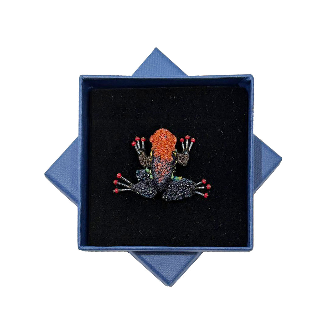 Trovelore Brosche gestickte Brosche - Cainarache Frosch bei Nauli and Stories