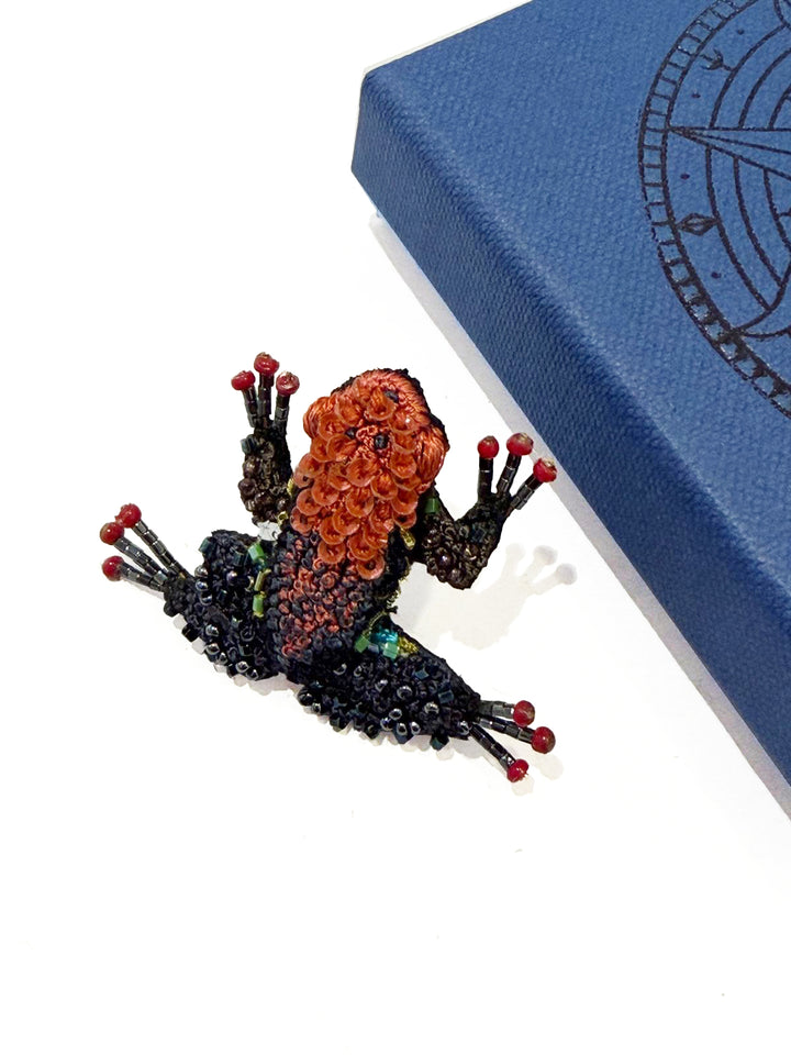 Trovelore Brosche gestickte Brosche - Cainarache Frosch bei Nauli and Stories