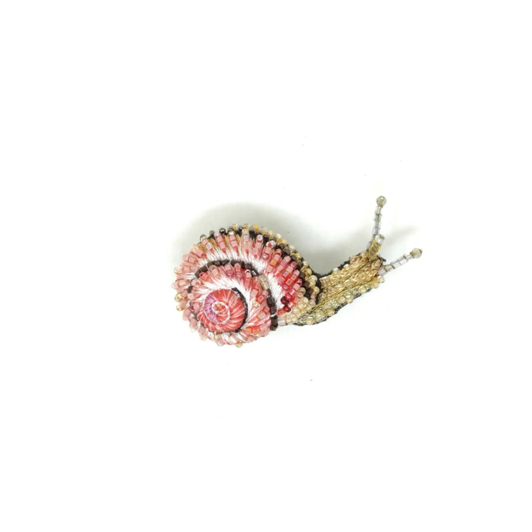 Trovelore Brosche gestickte Brosche - gestreifte Schnecke bei Nauli and Stories