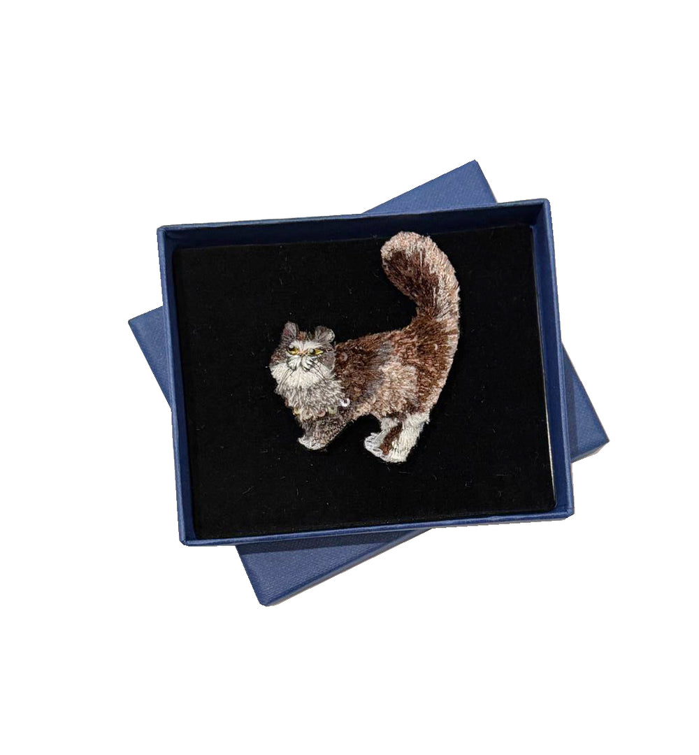 Trovelore Brosche gestickte Brosche - Katze bei Nauli and Stories