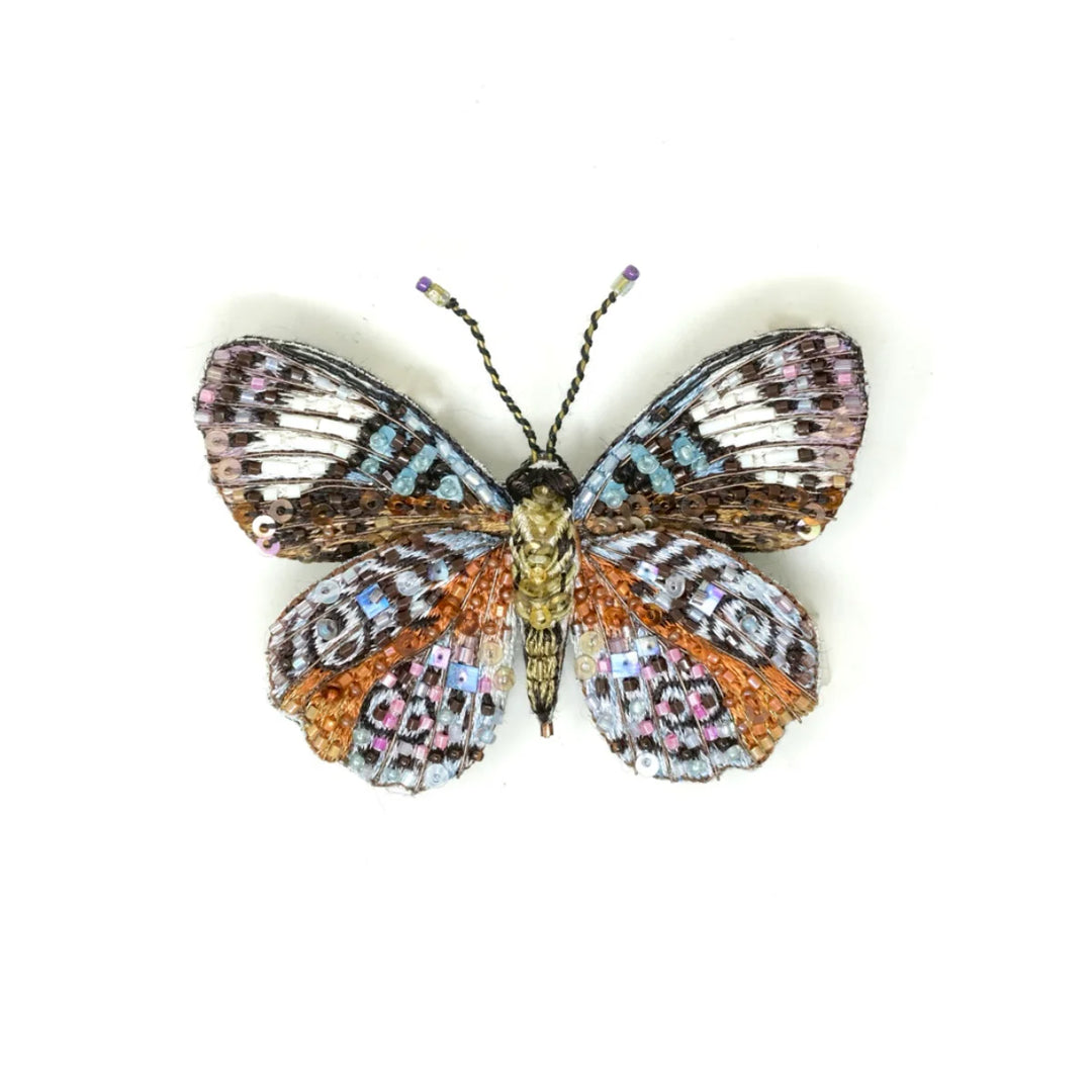 Trovelore Brosche gestickte Brosche - Purplewing Butterfly bei Nauli and Stories