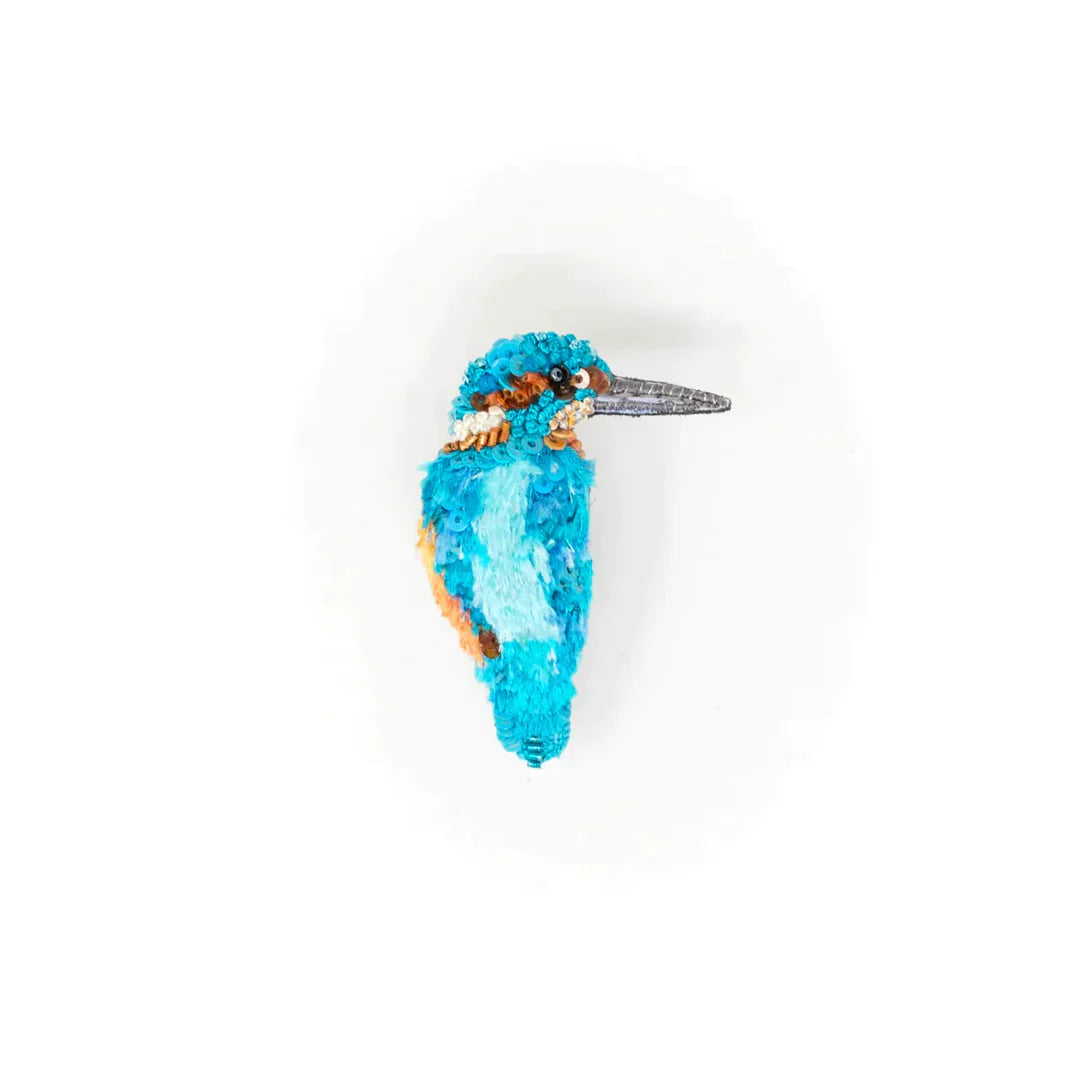 Trovelore Brosche gestickte Brosche - River Kingfisher