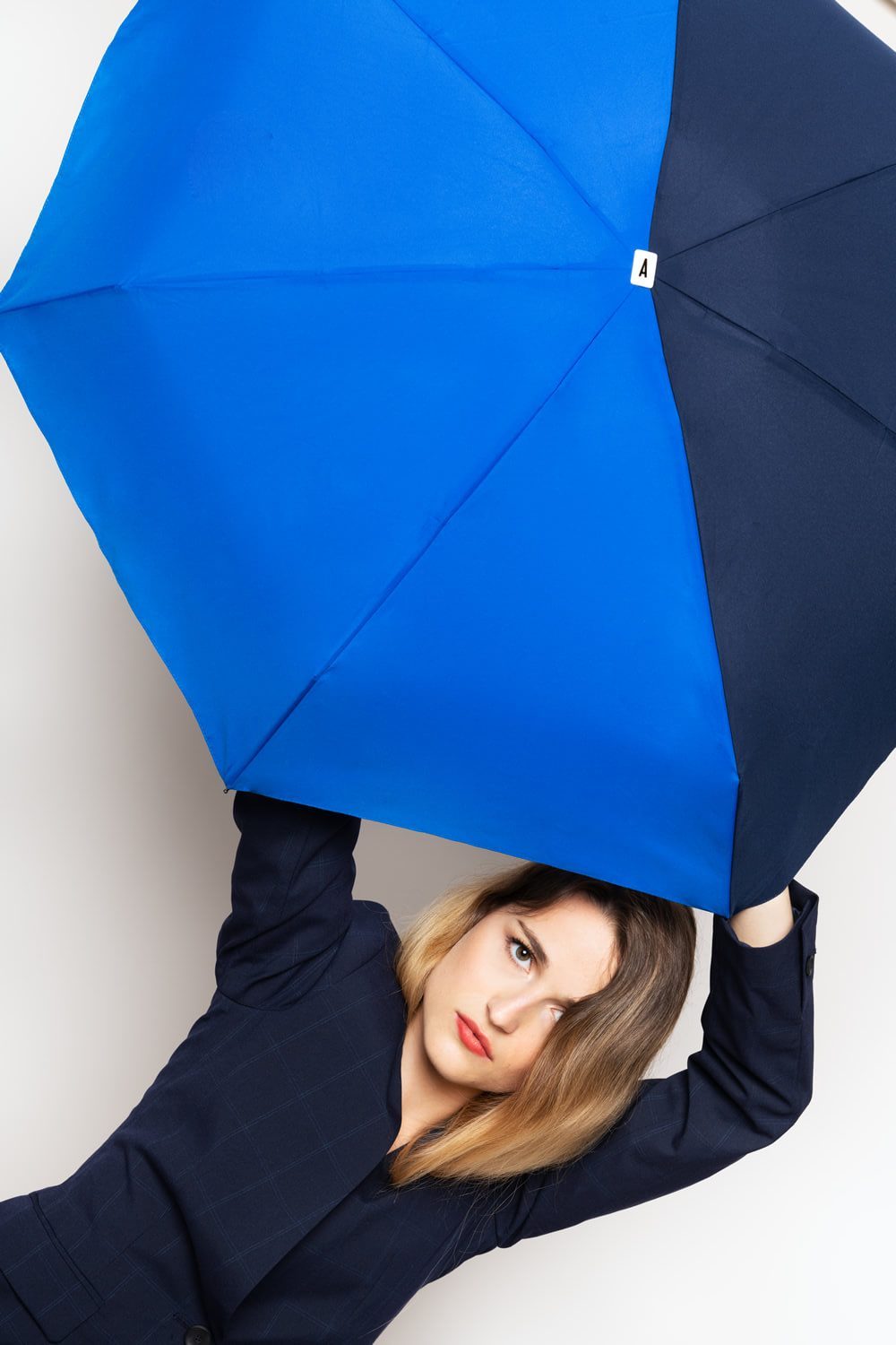 Anatole Paris Regenschirm Regenschirm Bicolor - königsblau und marineblau