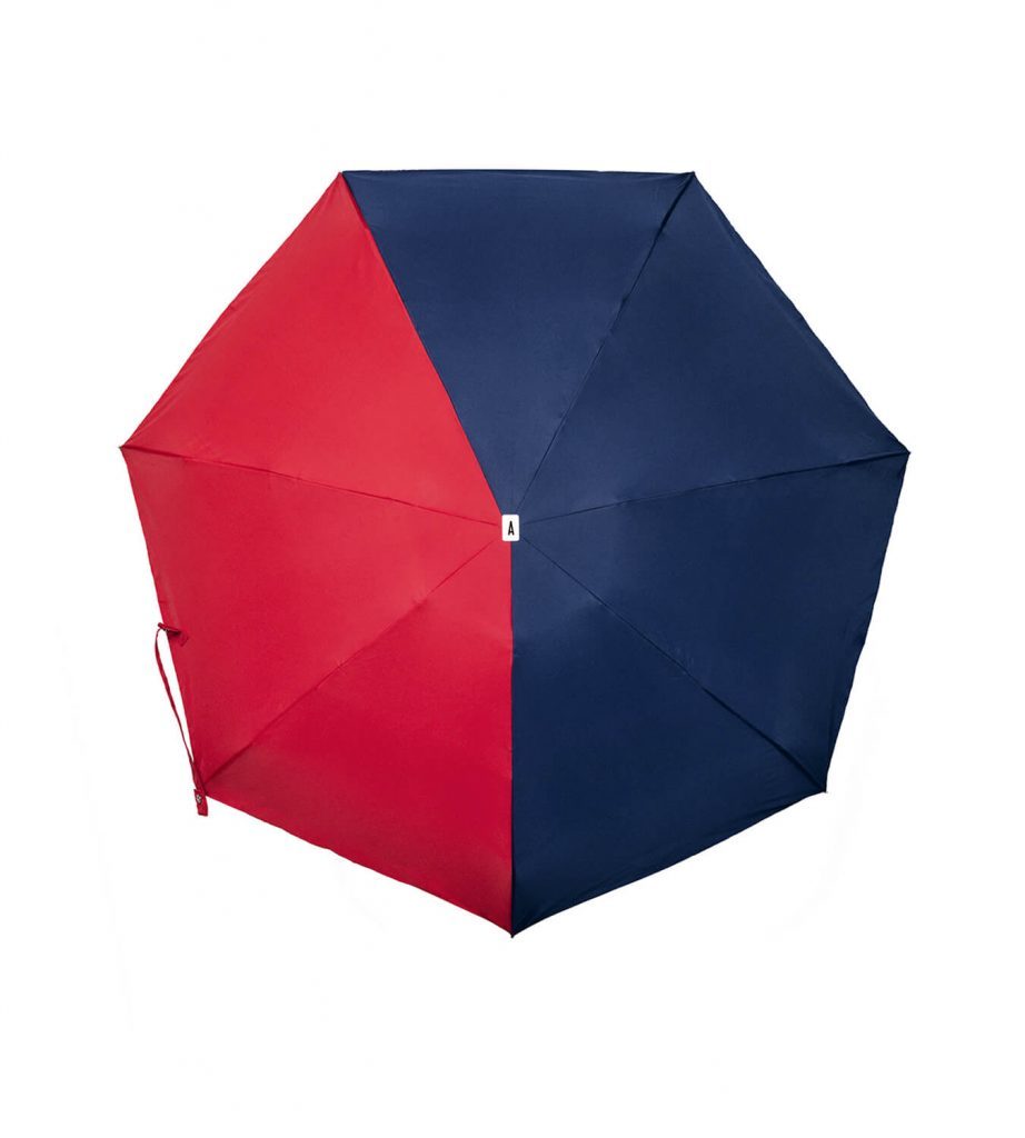 Anatole Paris Regenschirm Regenschirm Bicolor - rot und blau
