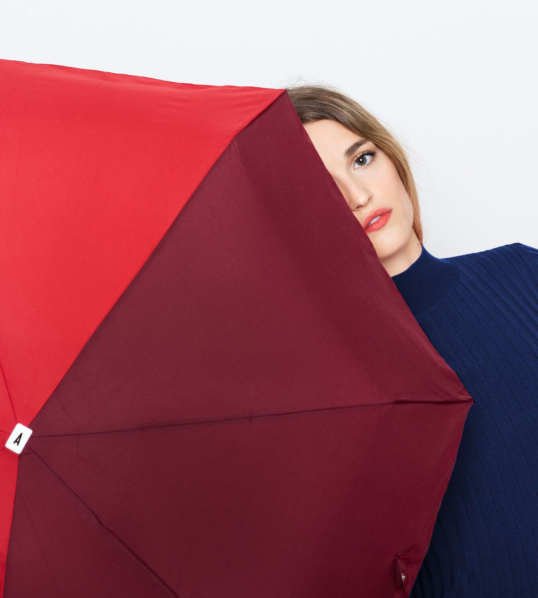 Anatole Paris Regenschirm Regenschirm Bicolor - rot und burgund