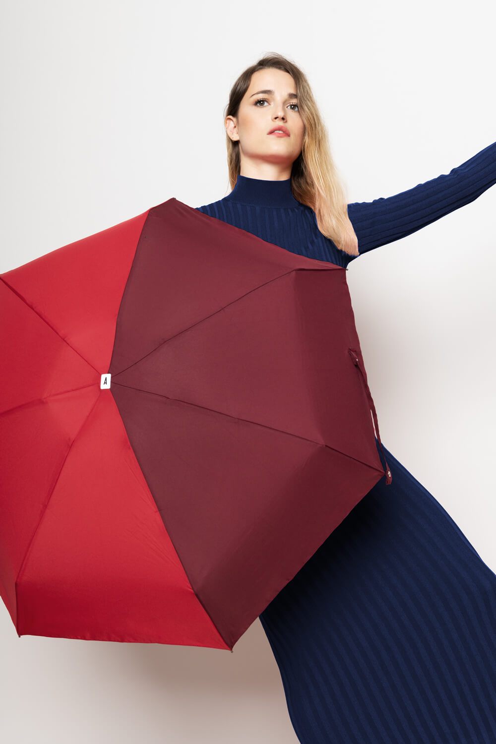 Anatole Paris Regenschirm Regenschirm Bicolor - rot und burgund