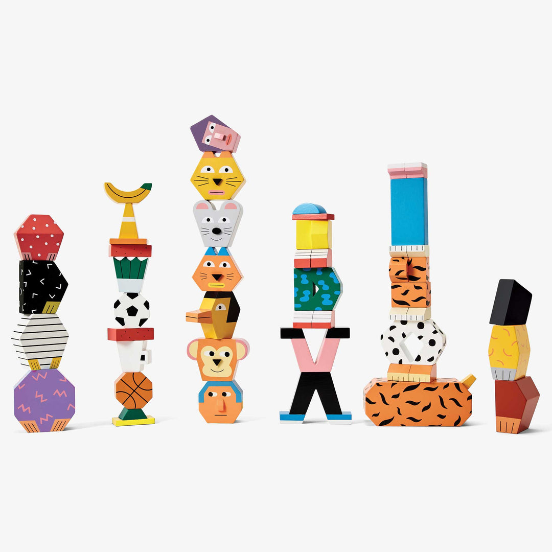 Areaware Spielzeug BLOCK PARTY - Lustige Holzfiguren