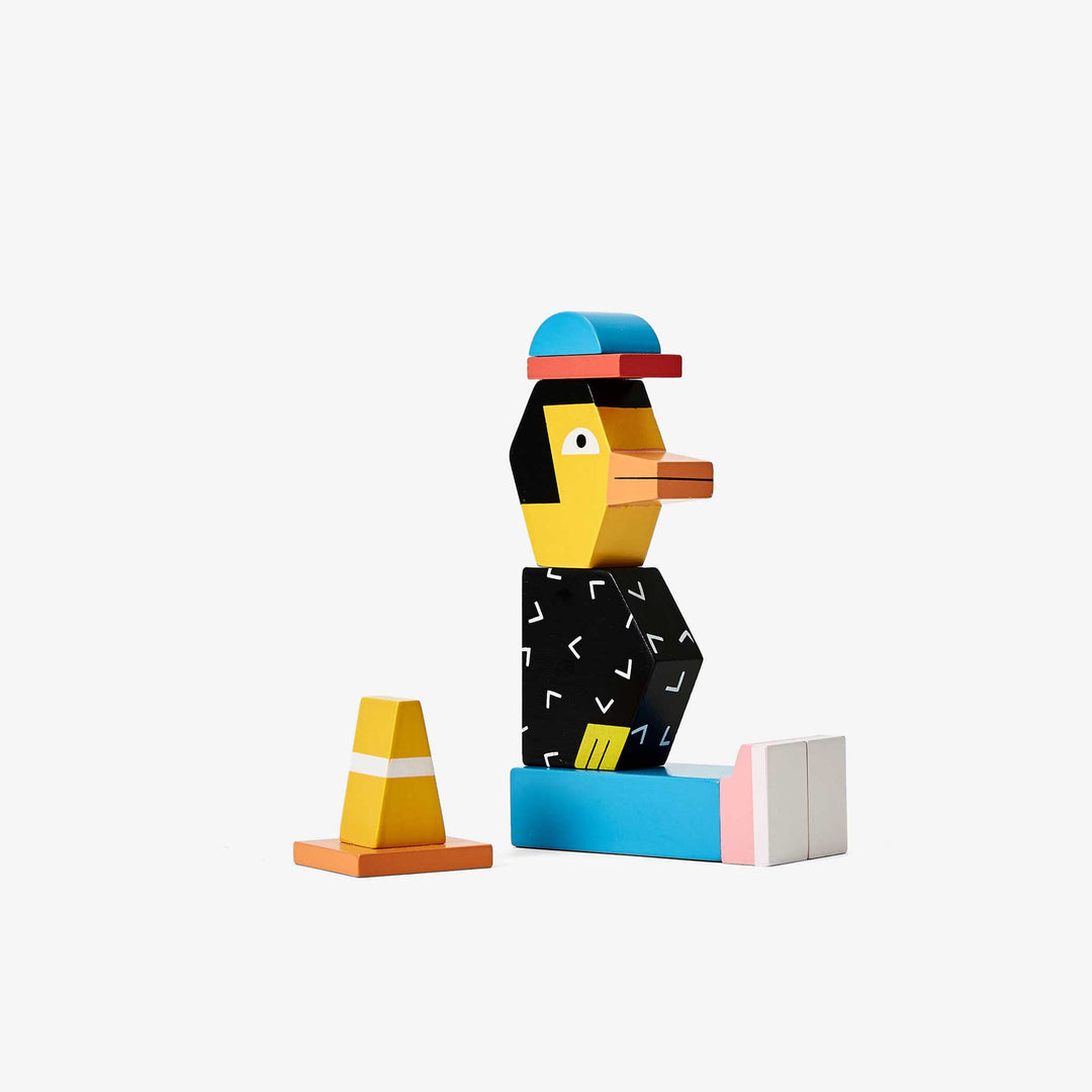 Areaware Spielzeug Ente BLOCK PARTY - Lustige Holzfiguren