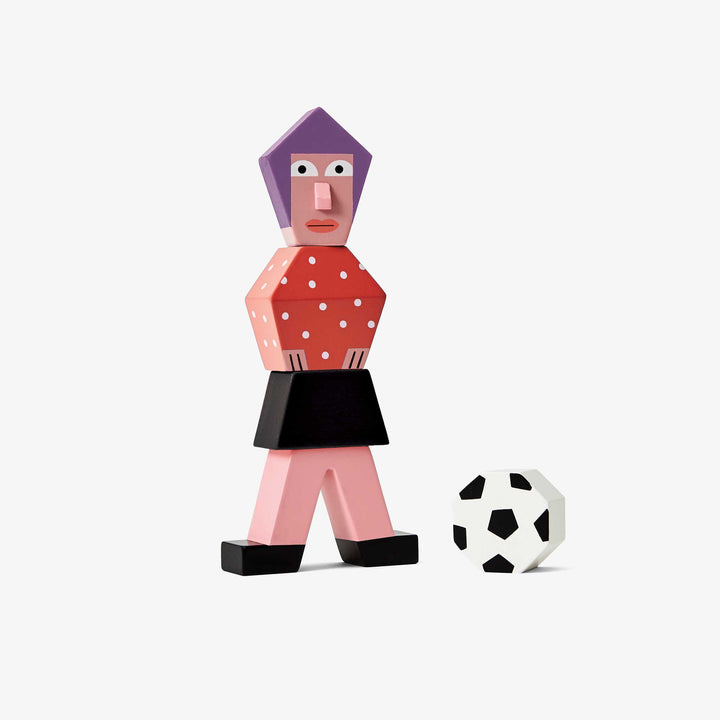 Areaware Spielzeug Fußballerin BLOCK PARTY - Lustige Holzfiguren