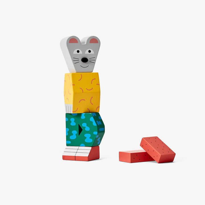 Areaware Spielzeug Maus BLOCK PARTY - Lustige Holzfiguren