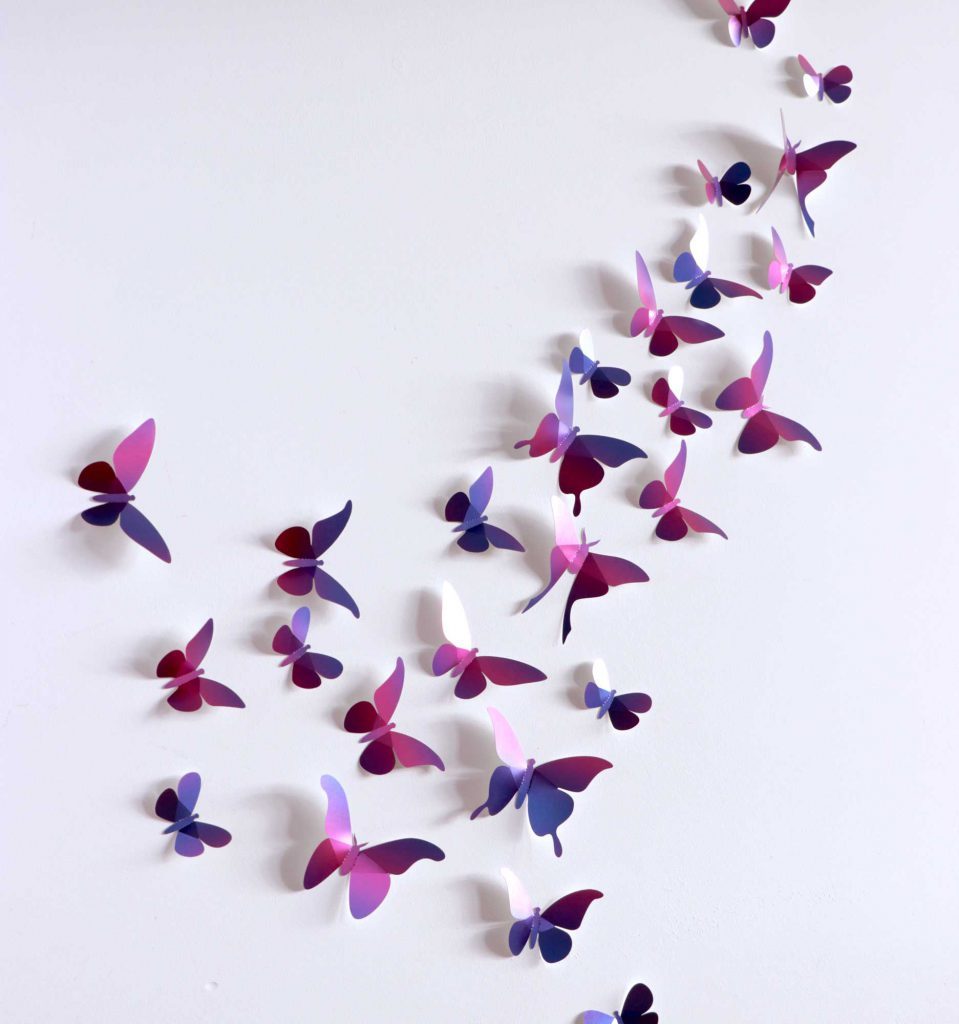 3D-Bastelset DIY-Set DIY - Bastel  - Set - violetter Schmetterlingsschwarm