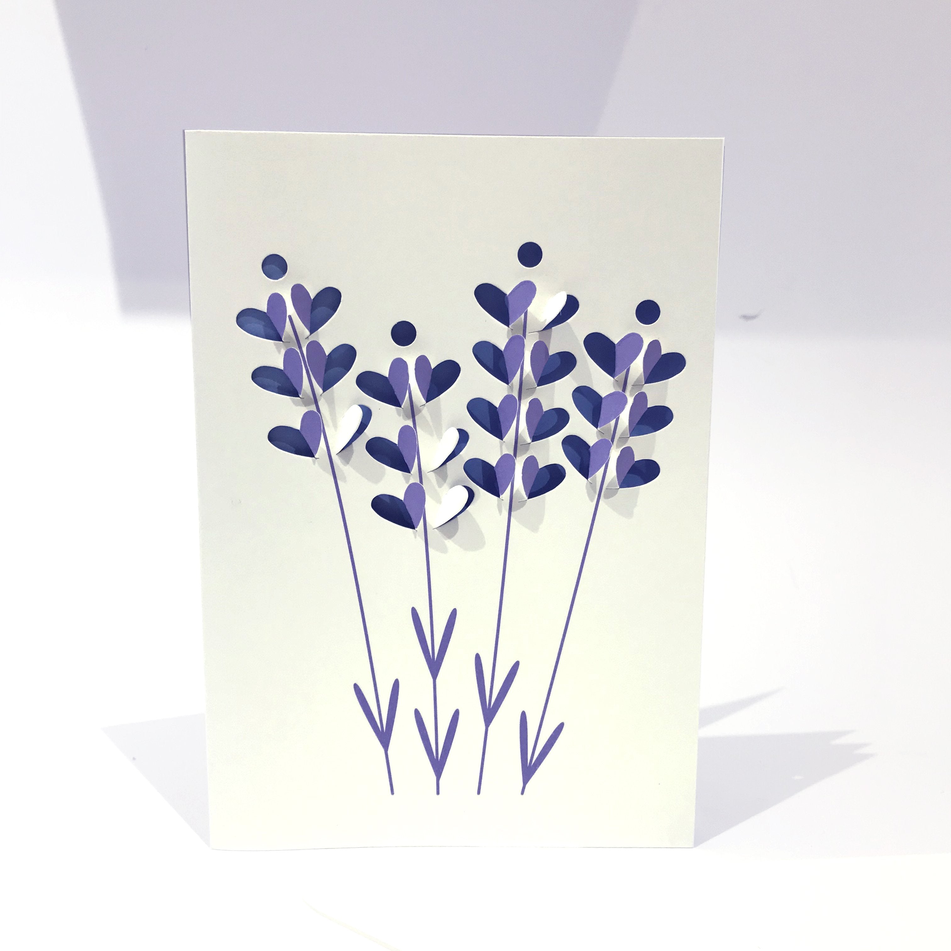 25 Dankeskarten Mit Lavendel-Motiv – Elegante Blanko-Karten Mit Umschlägen