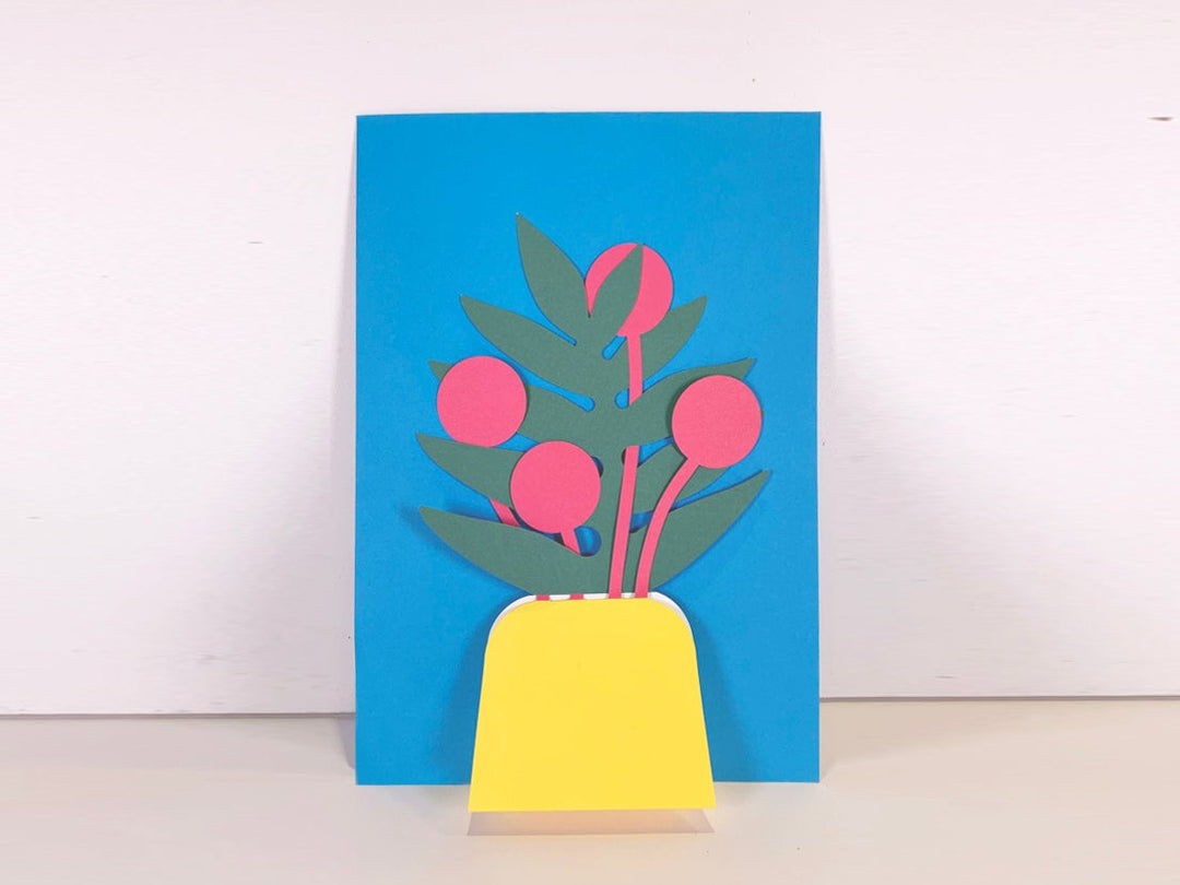 cut & make Grußkarte misc. Blumenvase Pop Up Karte