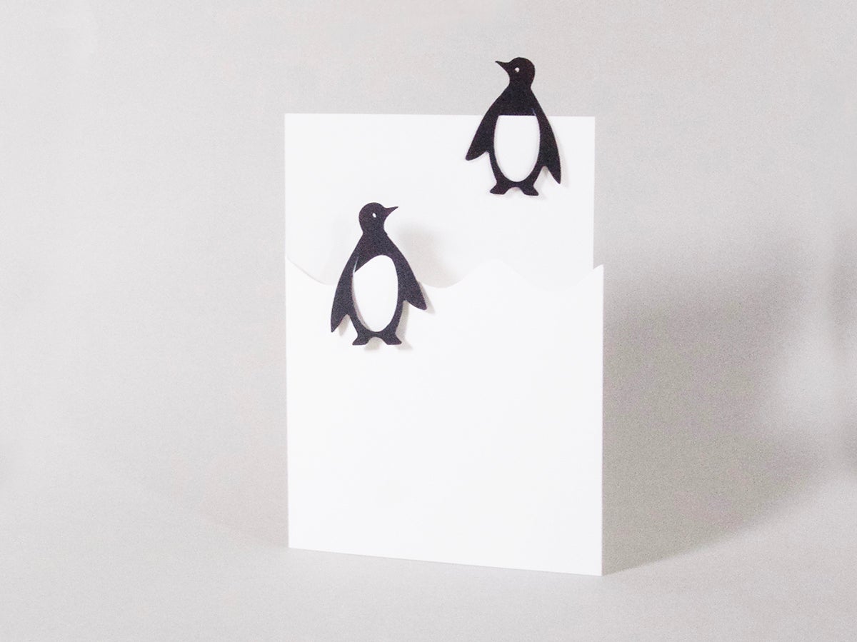 Lustige Weihnachtskarte Mit Pinguin-Pärchen – Perfekt Für Paare, Eltern & Freunde