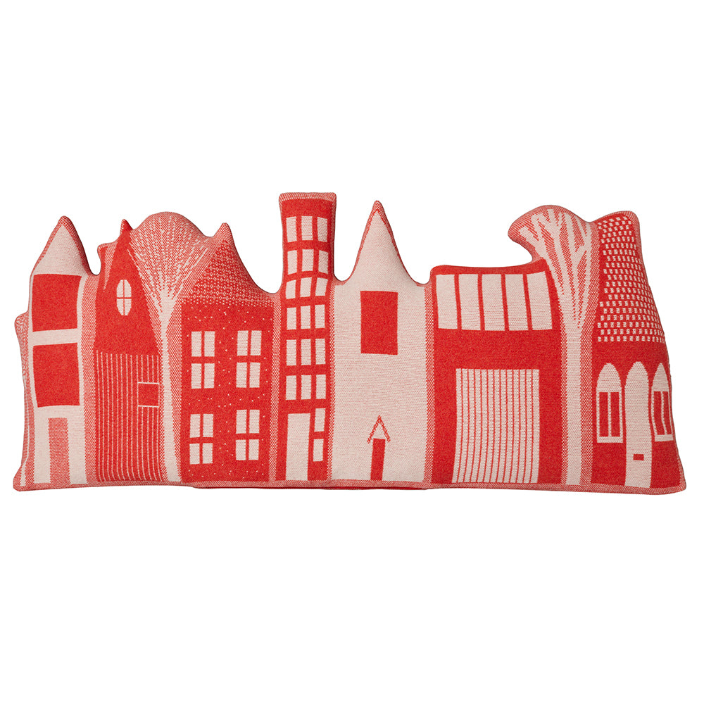 Donna Wilson Kissen Street Bolster Cushion - Riesenkissen rote Häuserzeile