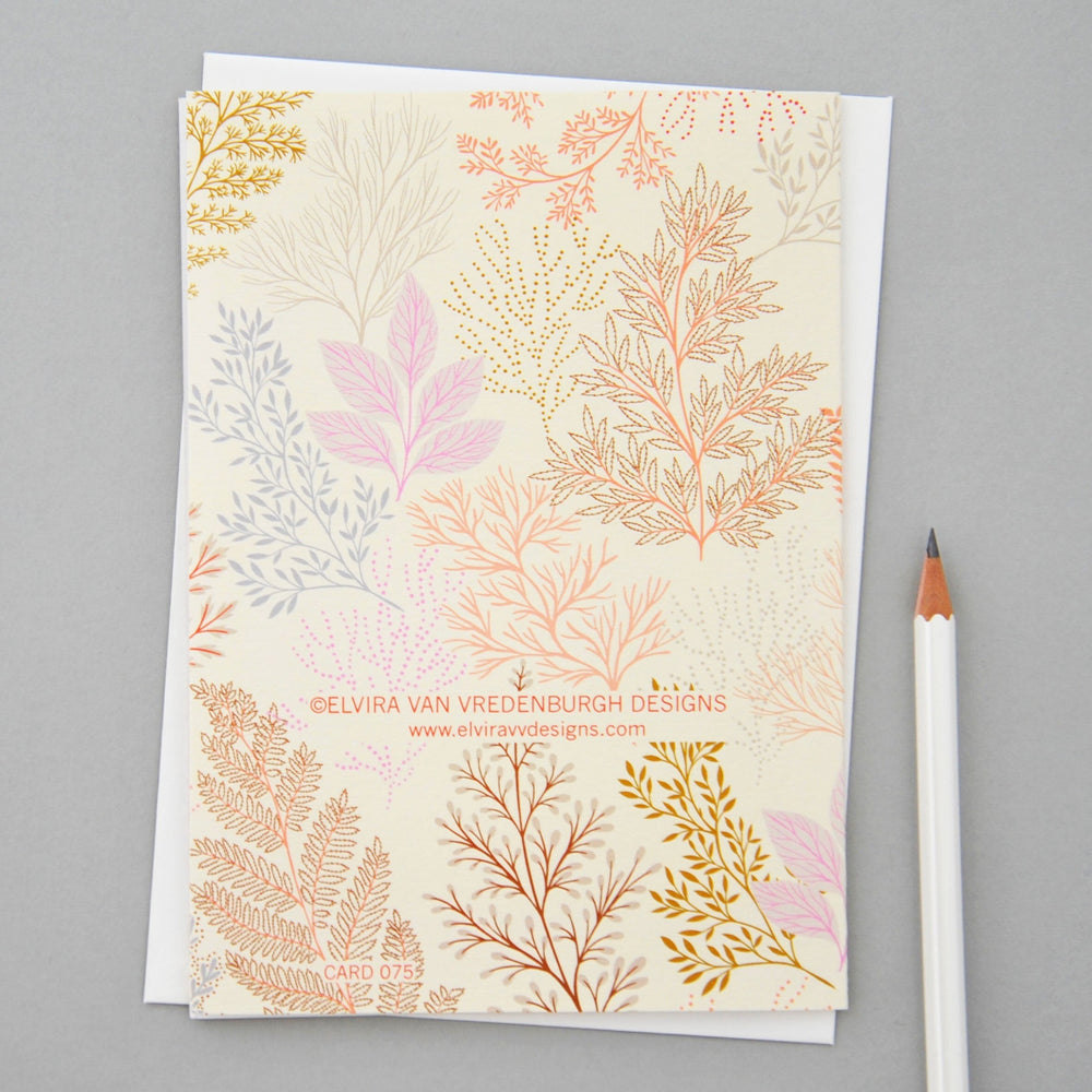 Elvira van Vredenburgh Grußkarten Grußkarte -  Botanics beige pink